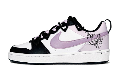 Nike Court Borough Grape Milk Jelly Abrasion Resistant Slip Resistant Low Top Skateboard Shoes Women's Black Purple