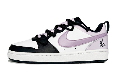 Nike Court Borough Phantasm Purple Girlish Wear-Resistant Slip-Resistant Low-Top Skateboard Shoes Women's Black Purple