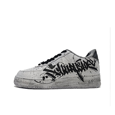 Nike Air Force 1 Wear-Resistant Slip-Resistant Low-Top Skateboard Shoes Unisex Gray