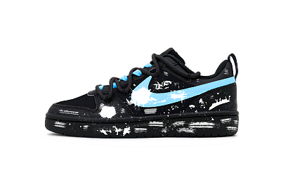 Nike Court Borough Non-slip Lightweight Low-Top Skateboard Shoes Women's Black Blue