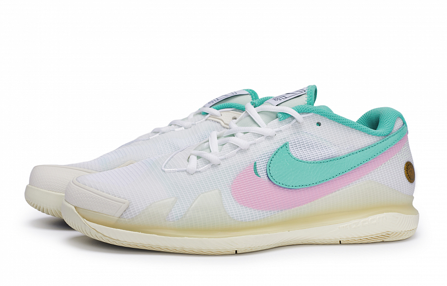 Nike Air Zoom Vapor Pro Anti-Slip Wear-Resistant Low-Top Tennis Shoes Unisex White Pink Green купить в интернет-магазине Yoocart с быстрой доставкой по России.