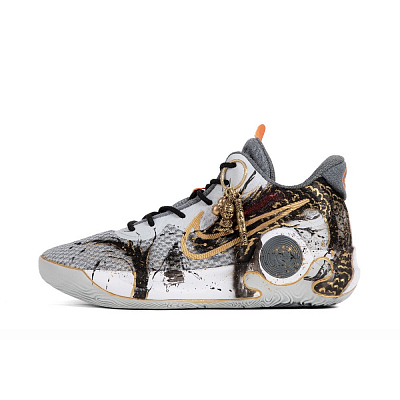 Nike KD 5 Wear-Resistant Mid-Top Basketball Shoes Unisex Black Gold