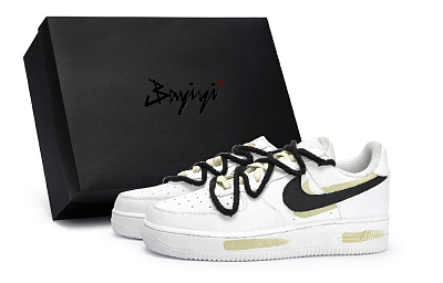 Nike Air Force 1 Skateboard Shoes Unisex Low top Black/Light Yellow