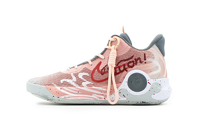 Nike KD Trey 5 IX Anti-Slip Wear-Resistant Mid-Top Basketball Shoes Unisex Gray Pink