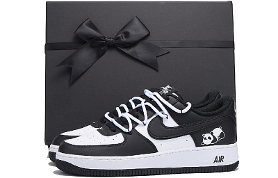 Nike Air Force 1 Anti-Slip Wear-Resistant Low-Top Skateboard Shoes Unisex Black White