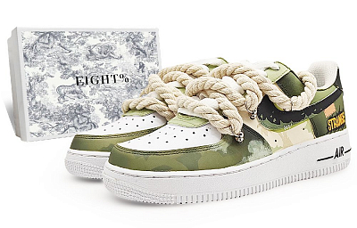 Nike Air Force 1 Wear-Resistant Low-Top Skateboard Shoes Unisex White Green