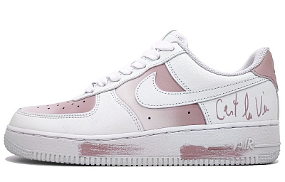 Nike Air Force 1 Anti-Slip Wear-Resistant Low-Top Skateboard Shoes Unisex Begonia Pink