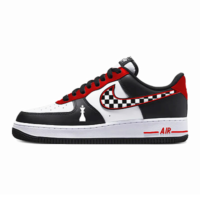 Nike Air Force 1 Anti-Slip And Wear-Resistant Lightweight Low-Top Skateboard Shoes Unisex Red Black