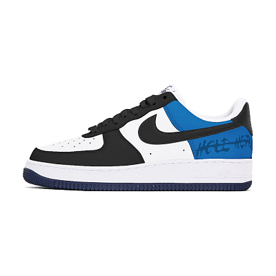 Nike Air Force 1 Non-slip Lightweight Low-Top Skateboard Shoes Men's Black White Blue