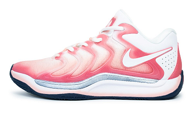 Nike KD 17 Cushioned Slip-Resistant Abrasion-Resistant Low-Top Basketball Shoes Men White Pink