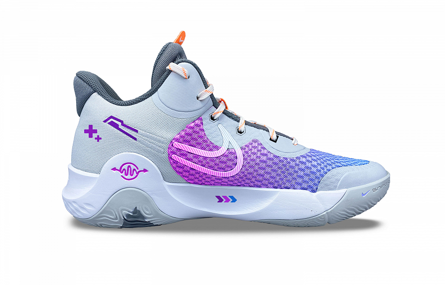 Nike KD Trey 5 IX Cushioning Anti-Slip Wear-Resistant Breathability Mid-Top Basketball Shoes Unisex Blue Purple купить в интернет-магазине Yoocart с быстрой доставкой по России.