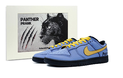Nike Dunk Anti-Slip And Wear-Resistant Lightweight Low-Top Skateboard Shoes Unisex Blue Yellow Black