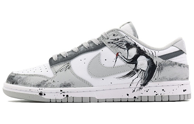 Nike Dunk Crane Knows Rest Anti-Slip Wear-Resistant Low-Top Skateboard Shoes Men's Light Gray