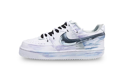 Nike Court Vision 1 Azusa Thuan Anti-Slip Wear-Resistant Low-Top Skateboard Shoes Men's Black White