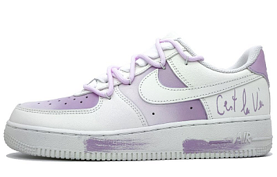 Nike Air Force 1 Anti-Slip Wear-Resistant Low-Top Skateboard Shoes Unisex Hyacinth Purple