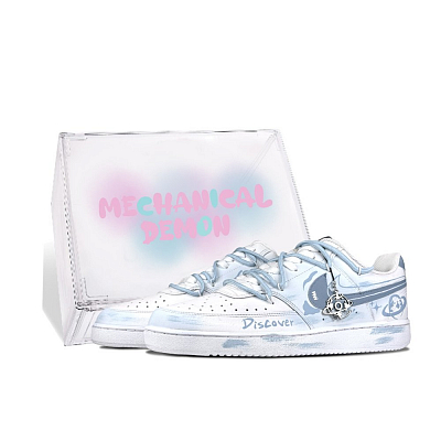 Nike Court Vision 1 Slip-Resistant Cushioning Wear-Resistant Low-Top Skateboard Shoes Unisex White Blue
