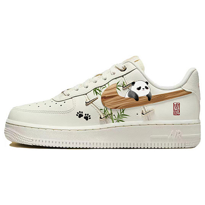 Nike Air Force 1 Anti-Slip Wear-Resistant Low-Top Skateboard Shoes Women's White Gold