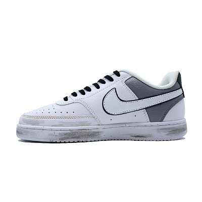 Nike Court Vision 1 Anti Slip And Wear Resistant Lightweight Low Top Skateboard Shoes Men's Black White