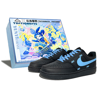Nike Court Vision Slip-Resistant Cushioning Wear-Resistant Low-Top Skateboard Shoes Unisex Blue
