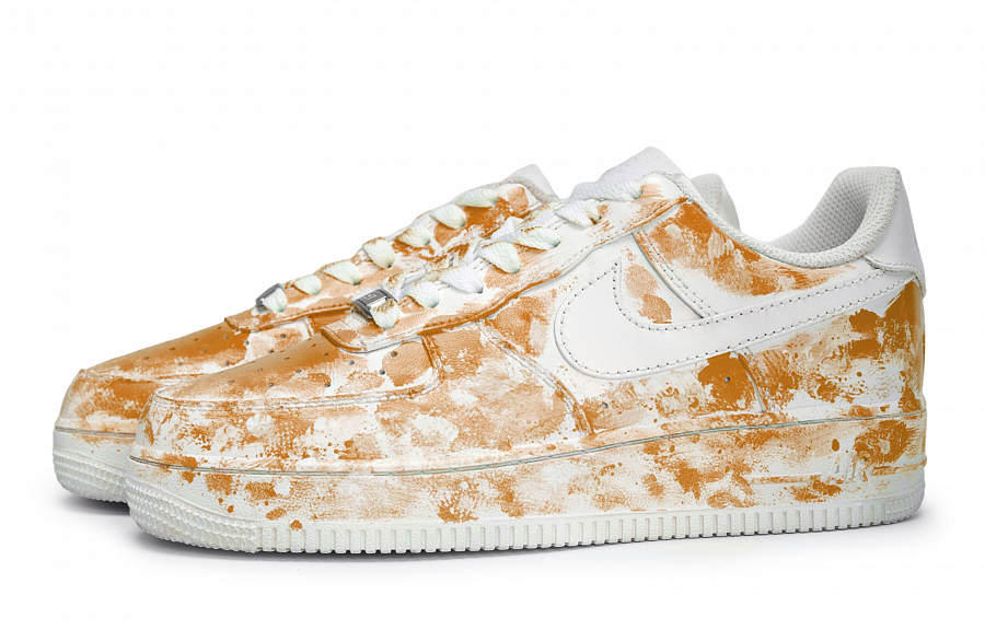 Nike Air Force 1 Sky Halo Iridescent Slip-Resistant Low-Top Skateboard Shoes Unisex White Orange купить в интернет-магазине Yoocart с быстрой доставкой по России.