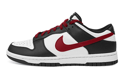 Nike Dunk Anti-Slip Wear-Resistant Low-Top Skateboard Shoes Unisex Black White Red