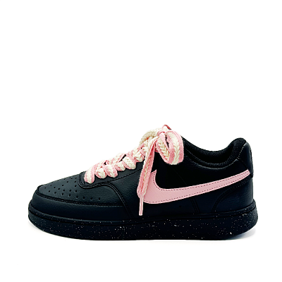 Nike Court Vision Low Wear-Resistant Slip-Resistant Low-Top Skateboard Shoes Unisex Black Pink
