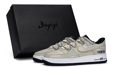 Nike Air Force 1 Skateboard Shoes Unisex Low top Coffee/White