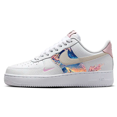 Nike Air Force 1 Slip-Resistant Cushioning Wear-Resistant Breathable Low-Top Skateboard Shoes Women's White Pink Blue