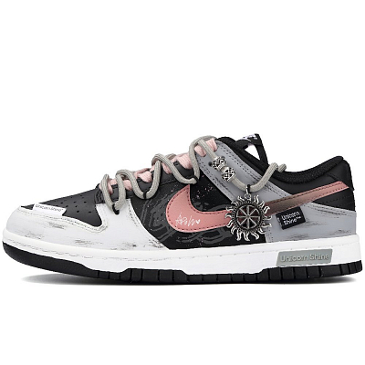Nike Dunk Anti Slip Wear Resistant Low Top Skateboard Shoes Women's Black White