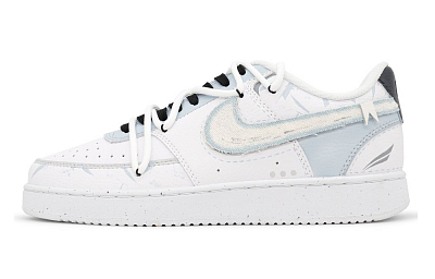 Nike Court Vision 1 Slip-Resistant Cushioning Low-Top Skateboard Shoes Men's White Blue