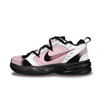 Nike Air Monarch 4 Pink Ink Flowing Year Slip-Resistant Breathable Low-Top Chunky Sneakers Unisex Black Pink