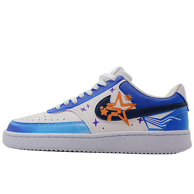 Nike Court Vision Low Wear-Resistant Slip-Resistant Low-Top Skateboard Shoes Men's Black Blue