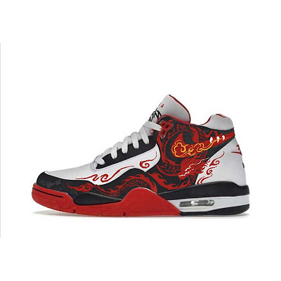Nike Flight Legacy Slip-Resistant Mid-Top Vintage Basketball Shoes Unisex Red White