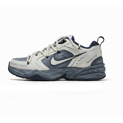 Nike Air Monarch 4 Anti-Slip Wear-Resistant Low-Top Chunky Sneakers Unisex Beige Gray