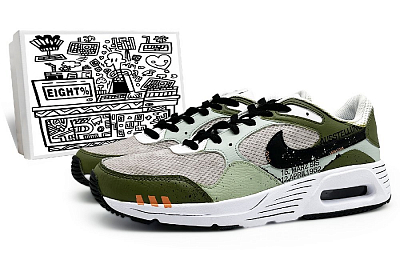 Nike Anti-Slip And Wear-Resistant Breathable Low-Top Casual Running Shoes Men's Black Green