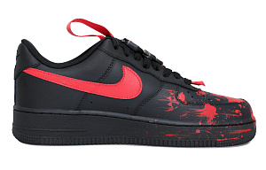 Nike Air Force 1 Anti-Slip Wear-Resistant Low-Top Skateboard Shoes Unisex Black Red 1 3599862