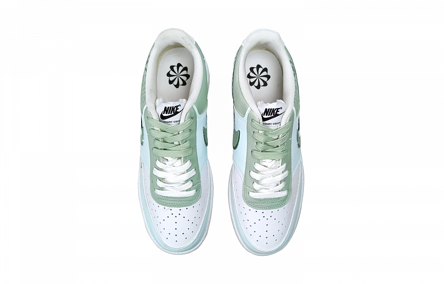 Nike Court Vision 1 Rain-Seeking Anti-Slip Wear-Resistant Low-Top Skateboard Shoes Women's Green White купить в интернет-магазине Yoocart с быстрой доставкой по России.