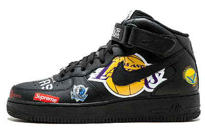 Nike Air Force 1 Mid Supreme Nba Black