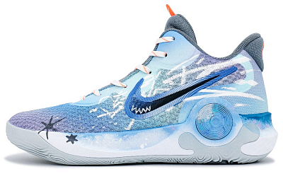 Nike KD Trey 5 X Cushioned Slip-Resistant Mid-Top Basketball Shoes Unisex Blue