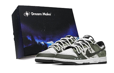 Nike Dunk Anti-Slip Wear-Resistant Low-Top Skateboard Shoes Unisex Light Gray