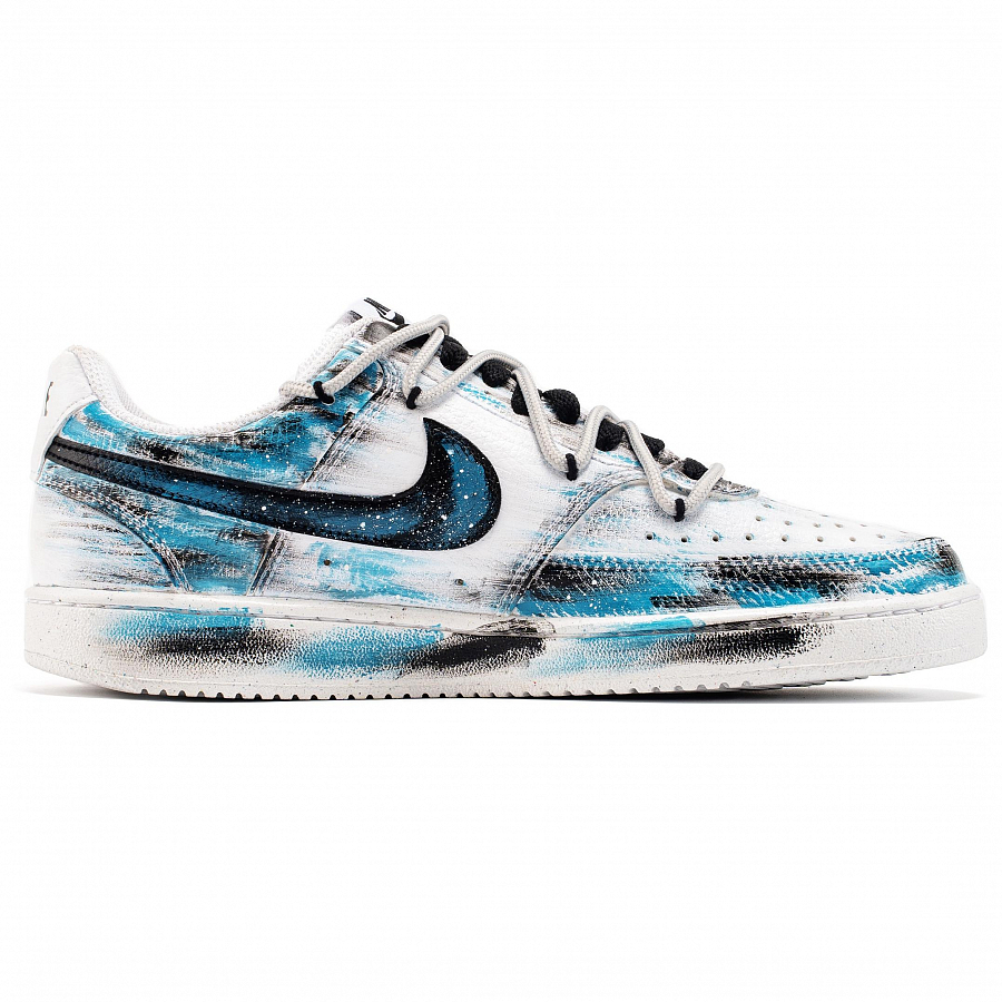Nike Court Vision 1 Anti-Slip Wear-Resistant Low-Top Skateboard Shoes Men's Blue White Black купить в интернет-магазине Yoocart с быстрой доставкой по России.