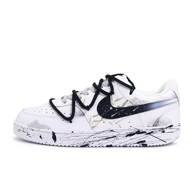 Nike Court Vision 1 Lightweight And Breathable Low-Top Skateboard Shoes Men's Black White