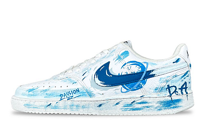 Nike Court Vision 1 Non slip Lightweight Low Top Skateboard Shoes Men's Sky Blue