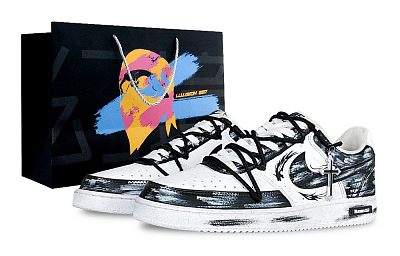 Nike Court Vision 1 Anti-Slip Wear-Resistant Low-Top Skateboard Shoes Men's Black White