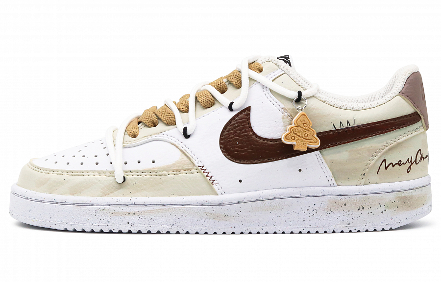 Nike Court Vision 1 Anti-Slip Wear-Resistant Low-Top Skateboard Shoes Women's Brown White купить в интернет-магазине Yoocart с быстрой доставкой по России.