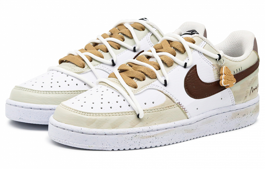 Nike Court Vision 1 Anti-Slip Wear-Resistant Low-Top Skateboard Shoes Women's Brown White купить в интернет-магазине Yoocart с быстрой доставкой по России.