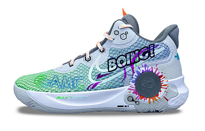 Nike KD Trey 5 IX Gardening Home Cushioning Breathable Mid-Top Basketball Shoes Unisex Sky Blue