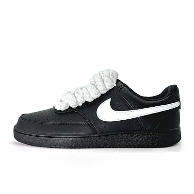 Nike Court Vision Low Anti-Slip Wear-Resistant Low-Top Skateboard Shoes Unisex Black White