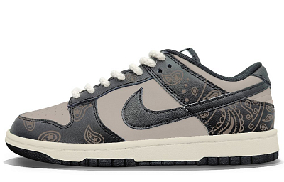 Nike Dunk Anti-Slip And Wear-Resistant Lightweight Low-Top Skateboard Shoes Unisex Black Gray