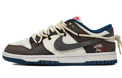 Nike Dunk Anti-Slip Wear-Resistant Low-Top Skateboard Shoes Unisex Dark Brown
